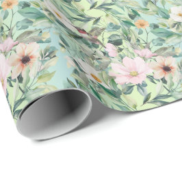 Moderne Boho Waterverf Wildflower Cadeaupapier