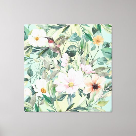 Moderne Boho Waterverf Wildflower Canvas Afdruk (Voorkant)