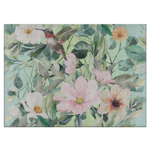 Moderne Boho Waterverf Wildflower Snijplank (Voorkant)