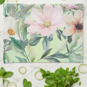 Moderne Boho Waterverf Wildflower Theedoek (Gevouwen)