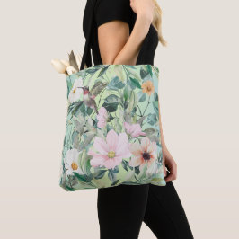 Moderne Boho Waterverf Wildflower Tote Bag