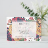 Moderne boho Wedding Reception Informatiekaartje (Staand voorkant)