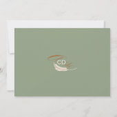 Moderne Boho Whimsical Calligrafie Schrift Sage Save The Date (Achterkant)