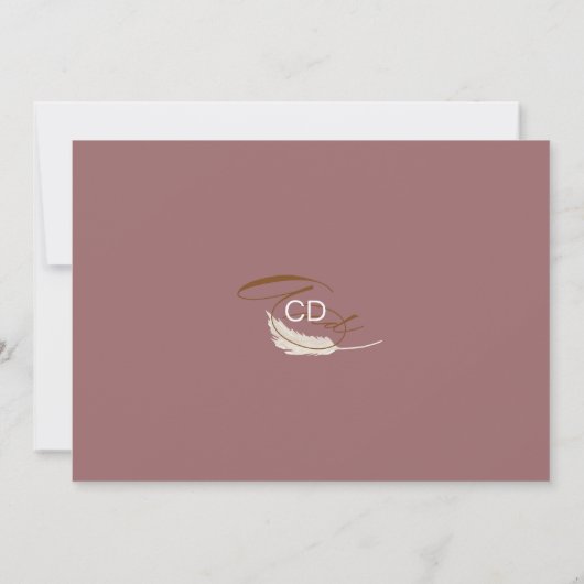 Moderne Boho Whimsical Calligrafie Script Mauve Save The Date (Achterkant)