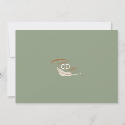 Moderne Boho Whimsical Calligrafie Script Sage Save The Date (Achterkant)