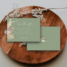 Moderne Boho Whimsical Calligrafie Script Sage Save The Date