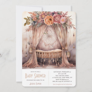 Moderne Boho Wieg Droomvanger Mobiele Baby Shower Kaart