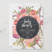 moderne boho wild flower baby shower - uitnodiging (Voorkant)