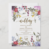 moderne boho wild flower bruiloft floral kaart (Voorkant)