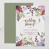 Moderne Boho Wild Flower Wedding Douche Uitnodigin Kaart (Voorkant / Achterkant)