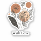 Moderne Boho Wilde Bloem Botanische Vinyl Sticker (Voorkant)
