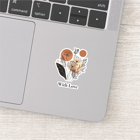 Moderne Boho Wilde Bloem Botanische Vinyl Sticker (Detail)