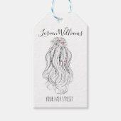 Moderne Boho Wilde Bloem Bruids Haarstylist Bloeme Cadeaulabel (Voorkant)