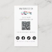 Moderne Boho Wilde Bloem Bruids Haarstylist QR Visitekaartje (Achterkant)