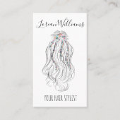 Moderne Boho Wilde Bloem Bruids Haarstylist QR Visitekaartje (Voorkant)