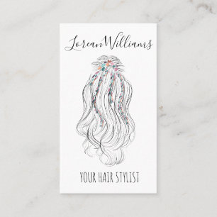 Moderne Boho Wilde Bloem Bruids Haarstylist QR Visitekaartje