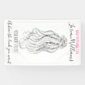 Moderne Boho Wilde Bloem Bruids Hairstylist Bloeme Spandoek (Horizontaal)