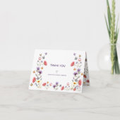 Moderne Boho Wilde Bloem Bruidsfeest Bedankkaart (Voorkant)