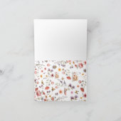 Moderne Boho Wilde Bloem Bruidsfeest Bedankkaart (Binnen)