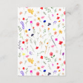 Moderne boho wilde bloemen afstuderen college fond informatiekaartje (Achterkant)