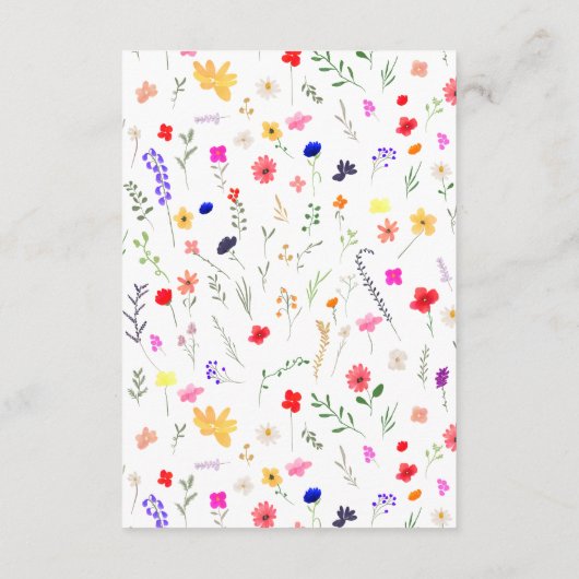 Moderne boho wilde bloemen afstuderen college fond informatiekaartje (Achterkant)