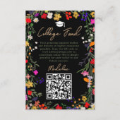 Moderne boho wilde bloemen afstuderen college fond informatiekaartje (Voorkant)