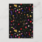 Moderne boho wilde bloemen afstuderen college fond informatiekaartje (Achterkant)