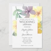 Moderne Boho Wilde Bloemen Bruiloft Kaart (Voorkant)