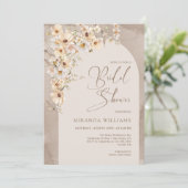 Moderne Boho Wilde Bloemen Crème Bloemige Bruids B Kaart (Staand voorkant)