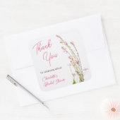 Moderne boho wilde bloemen dank je bruidsfeest vierkante sticker (Envelop)