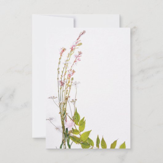 Moderne boho wilde bloemen script foto bruidsdouch bedankkaart (Achterkant)