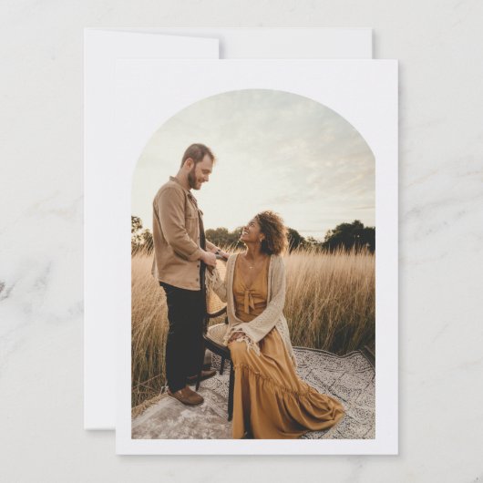 Moderne boho wilde bloemen script foto kaart (Achterkant)