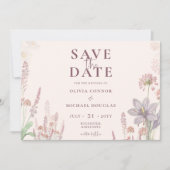 Moderne Boho Wilde Bloemen Trouw QR Save The Date (Voorkant)