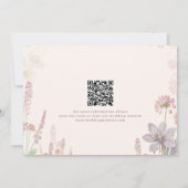 Moderne Boho Wilde Bloemen Trouw QR Save The Date (Achterkant)
