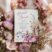 Moderne boho wilde bloemen waterverf vrijgezellenf kaart