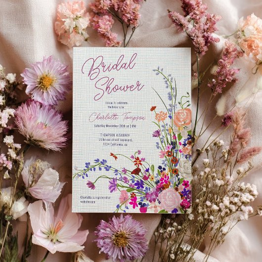 Moderne boho wilde bloemen waterverf vrijgezellenf kaart