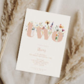 Moderne Boho Wildflower 2e Verjaardag Kaart