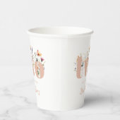 Moderne Boho Wildflower 2e Verjaardag Papieren Bekers (Rechts)