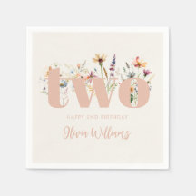 Moderne Boho Wildflower 2e Verjaardag