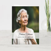 Moderne Boho Wildflower begrafenis herdenkingsprog Kaart (Achterkant)