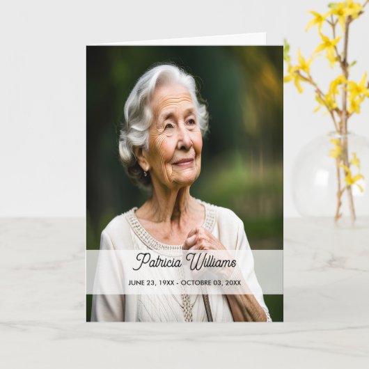 Moderne Boho Wildflower begrafenis herdenkingsprog Kaart (Gele Bloem)