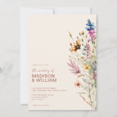 Moderne Boho Wildflower Bloemen Bruiloft Kaart (Voorkant)