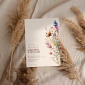 Moderne Boho Wildflower Bloemen Bruiloft Kaart