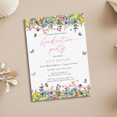 Moderne Boho Wildflower Bloemen Graduation Party Kaart