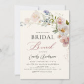 Moderne Boho Wildflower Bridal Brunch Douche Kaart (Voorkant)