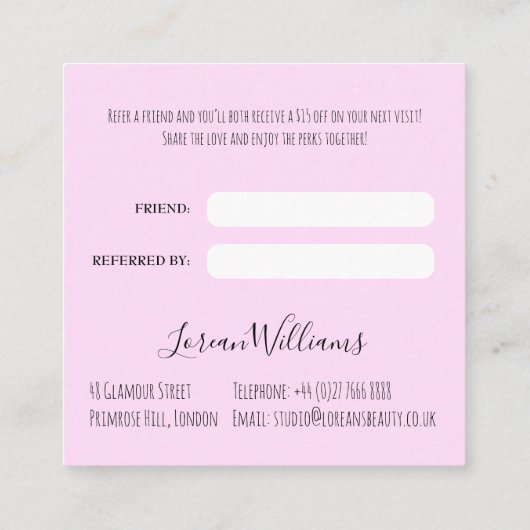 Moderne Boho Wildflower Bruids Haar Stylist Bloeme Afsprakenkaartje (Achterkant)