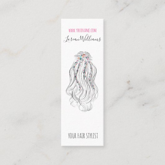 Moderne Boho Wildflower Bruids Haar Stylist Bloeme Mini Visitekaartje (Voorkant)