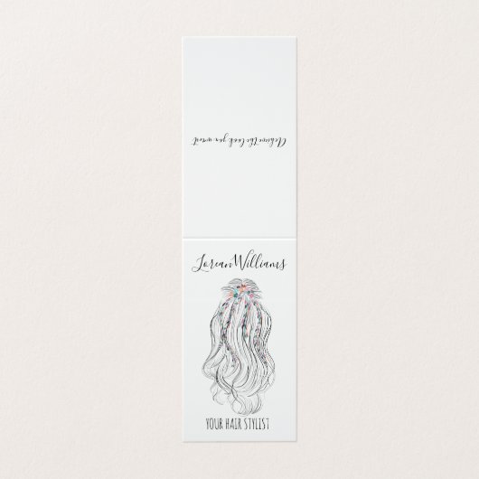 Moderne Boho Wildflower Bruids Haar Stylist Bloeme Visitekaartje (Buitenkant ongevouwen)