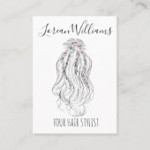 Moderne Boho Wildflower Bruids Haar Stylist Bloeme Visitekaartje (Voorkant)