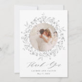 Moderne Boho Wildflower krans bruiloft 2 foto Bedankkaart (Voorkant)